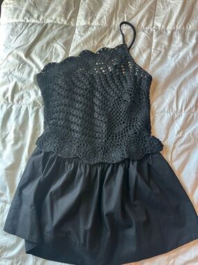 Black Crochet mini Dress